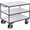 Electrically conductive carts - workbenches with three shelves