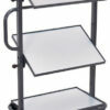 ESD electrically conductive trolleys with tilting shelves