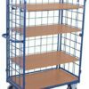 Container trolleys with four shelves