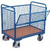 Container trolleys with mesh walls