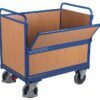 Container trolleys with closed walls