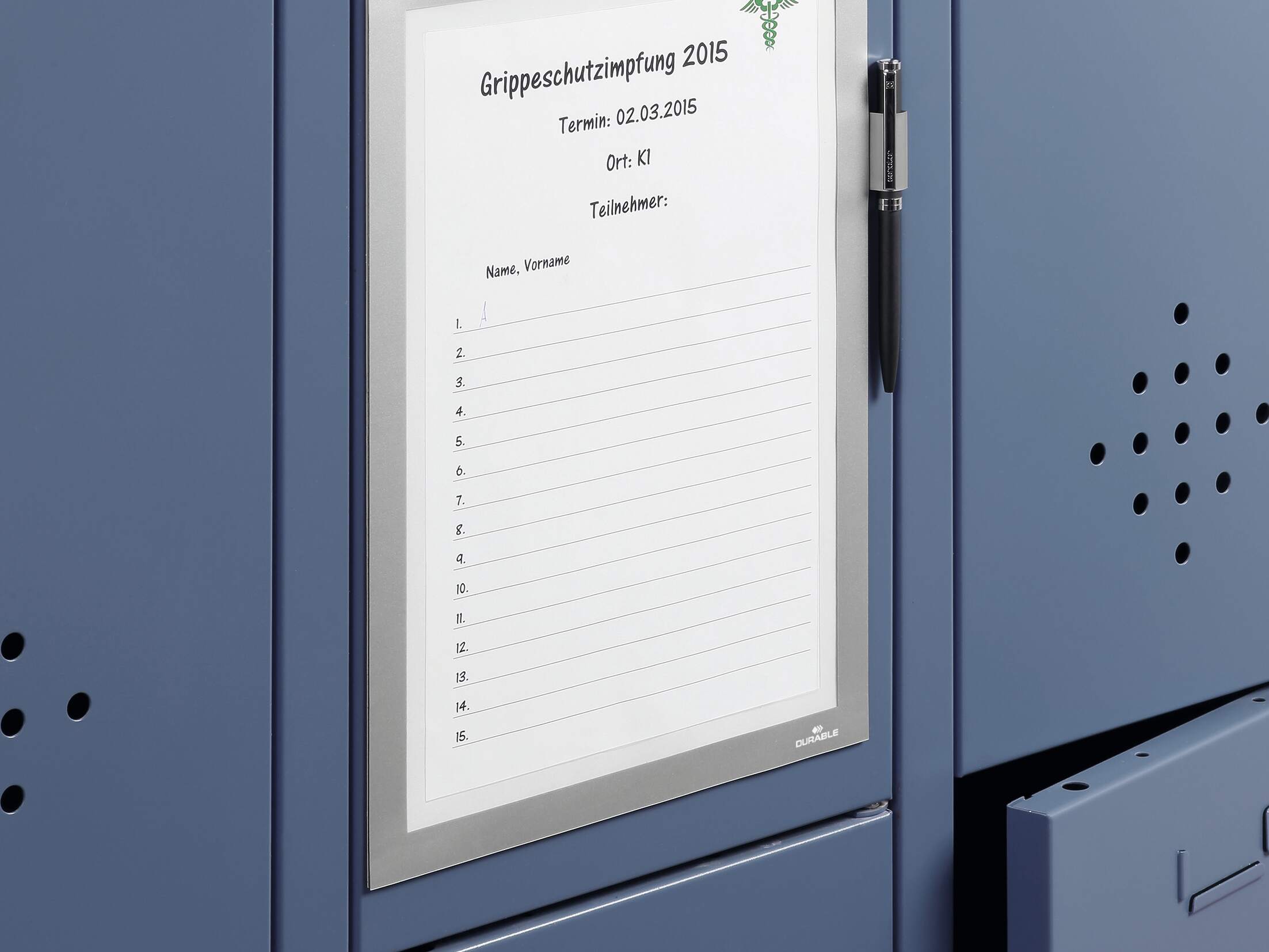 A4 magnetic frame for cleaning schedules