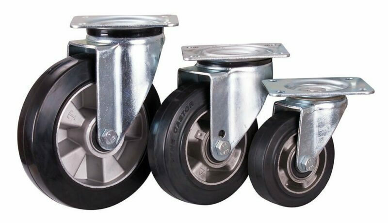 Swivel rubber wheels for heavy loads