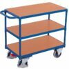 Platform carts workbenches with three shelves