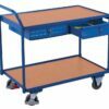 Sliding workbench carts with two lockable drawers