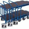 Sliding platform carts with a shelf