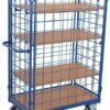 Closed container carts with four shelves