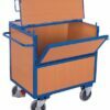 Closed container carts with doors and lids