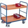 Trolleys with two, recessed shelves