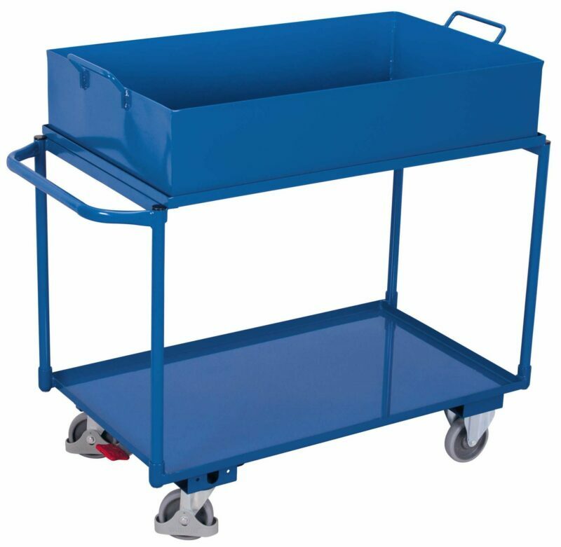 Carts with two shelves, with a 20cm deep tub