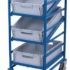 Carts with tilting shelves, with 600x400x170mm boxes
