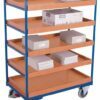Carts with five recessed shelves