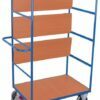 Trolleys with folding and lifting shelves