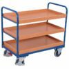 Carts with three recessed shelves