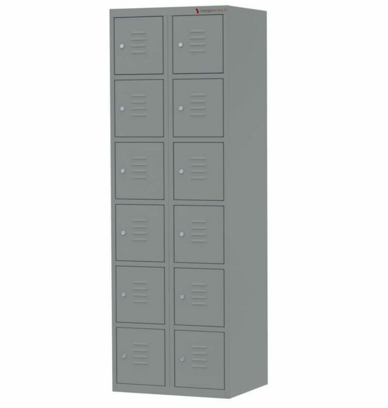 Storage lockers with 12 compartments
