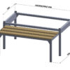 Frame with pull-out bench