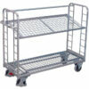 Galvanized steel carts with two mesh shelves