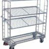 Galvanized steel carts with three mesh shelves
