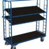 Trolleys with three shelves have a non-slip surface