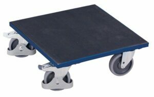 500x500x185mm vežimėliai dėžėms platforma dengta rifliuota guma, pritaikyti 400kg apkrovai