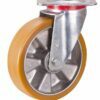 Swivel polyurethane wheels with cast aluminum rims