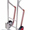 Aluminum trolleys with sliding supports, lifting platform, rubber wheels