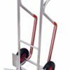 Aluminum trolleys with sliding supports, lifting platform, inflatable wheels