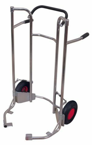 Galvanized trolleys for tires with inflatable wheels