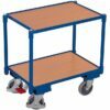 Double shelf trolley for Euro boxes with central brake