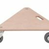 Triangular trolleys for furniture with thermoplastic rubber wheels