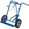 Carts for two 40-50l cylinders, with rubber wheels and support wheel