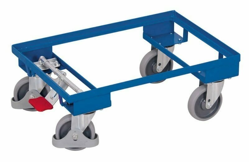 Carts for EURO boxes with central brake