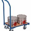 Trolleys for EURO boxes with handle and separate wheel brakes