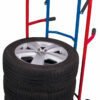 Trolleys for tires with rubber wheels