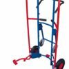 Trolleys for tires with supports and inflatable wheels
