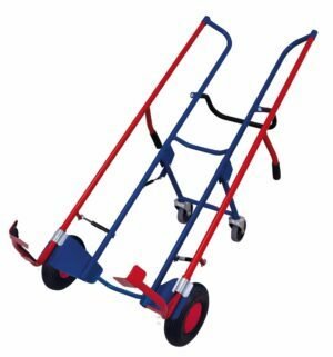 Trolleys for tires with supports and inflatable wheels