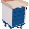 Workshop carts with plywood table top and lockable drawer unit