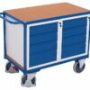 Workshop carts with lockable cabinet and two, 4 drawer units