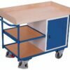 Carts for workshops with shelves and a lockable cabinet