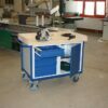 Carts for workshops with a drawer unit and a lockable cabinet