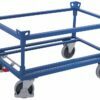 Trolleys for pallets with elevations, thermoplastic rubber wheels