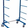 Single sided trolleys with cross bars for long items