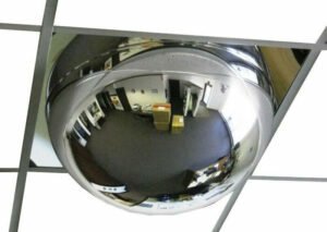 Panoramic mirrors installed in the suspended ceiling