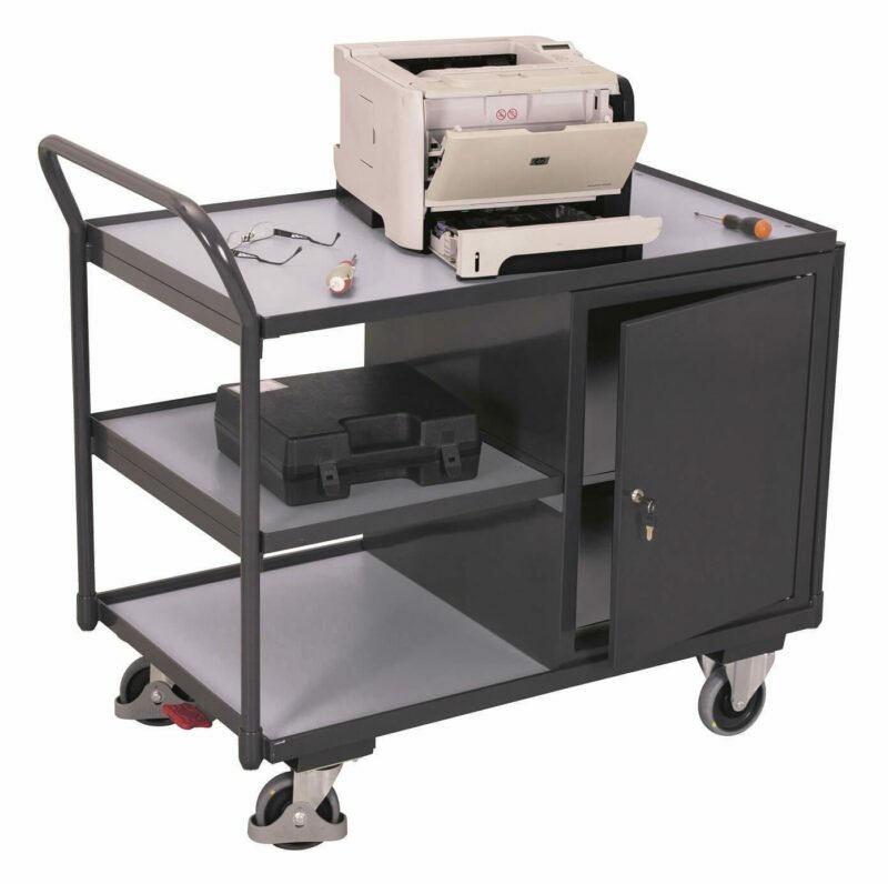 ESD carts for workbenches with a closed cabinet