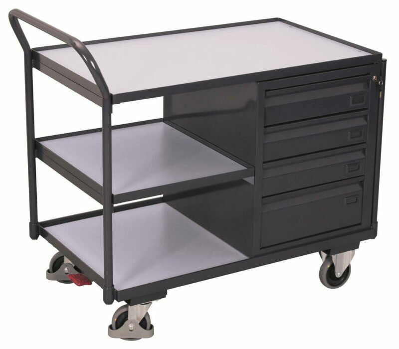 ESD trolleys with shelves and drawers