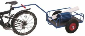 Prie dviračių tvirtinami vežimėliai strypiniais borteliais