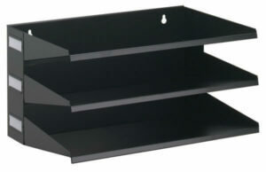 3-compartment metal holders for sorting documents, black color