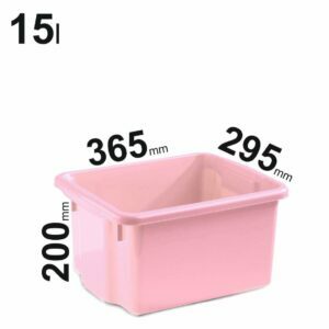 15l rožinės spalvos plastikinė dėžė 365x295x200mm Nordic 7150 1600