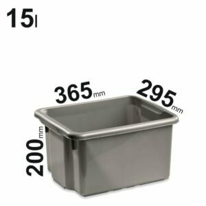 15l sidabro spalvos plastikinė dėžė 365x295x200mm Nordic 7150 2400