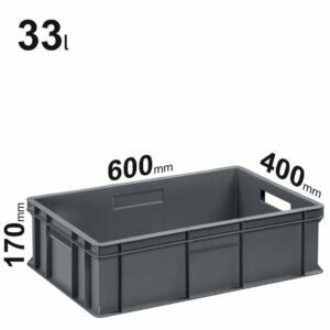 Caisse plastique 33l EURO, 600x400x170mm E6417